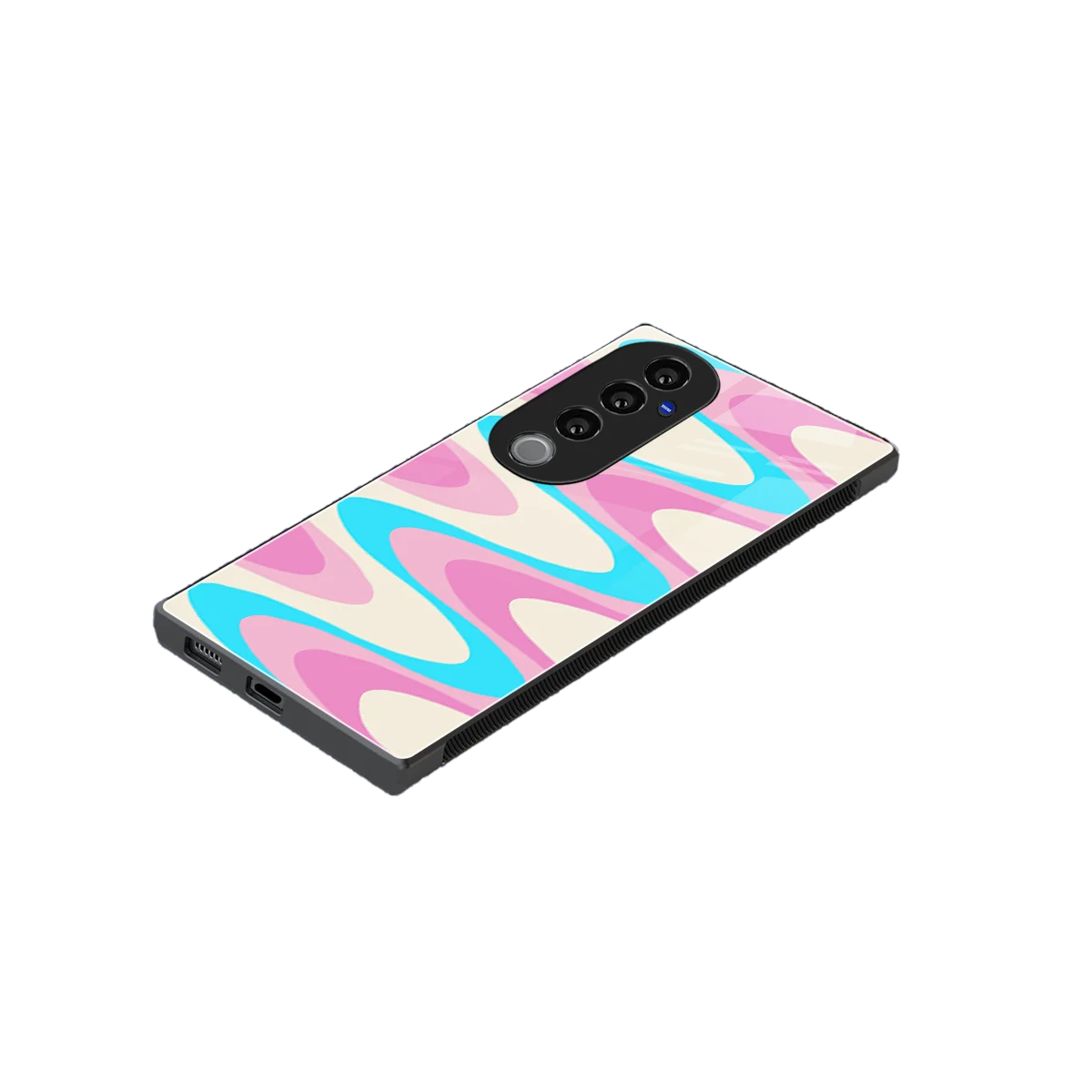 Psychedelic Zig stylish phone case for vivo v40 pro | glossy glass and slim fit
