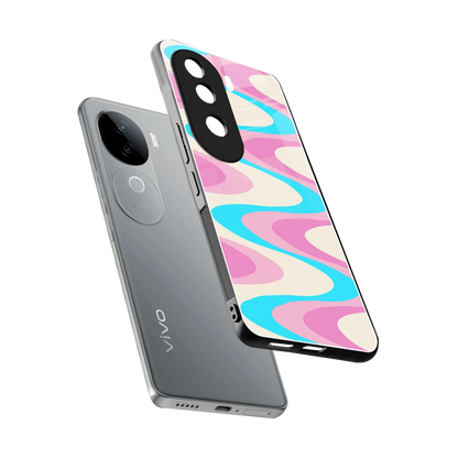 Psychedelic Zig sleek vivo v40e cover with tempered glass back and TPU edges