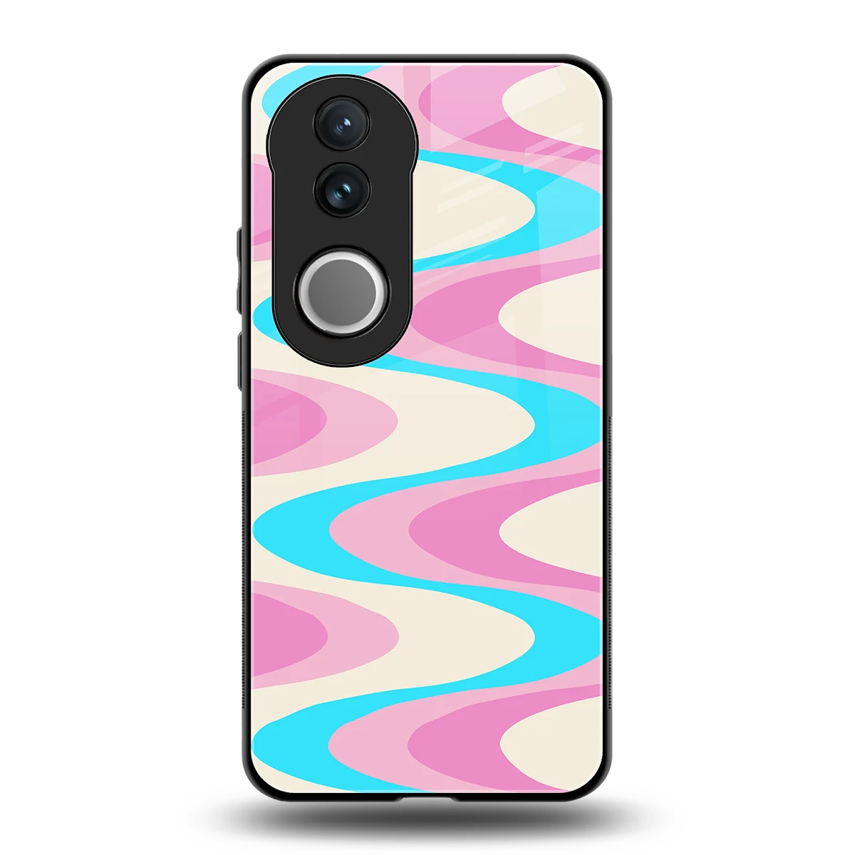 Psychedelic Zig back phone cover | glass case for vivo v50