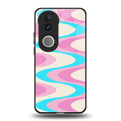 Psychedelic Zig back phone cover | glass case for vivo v50