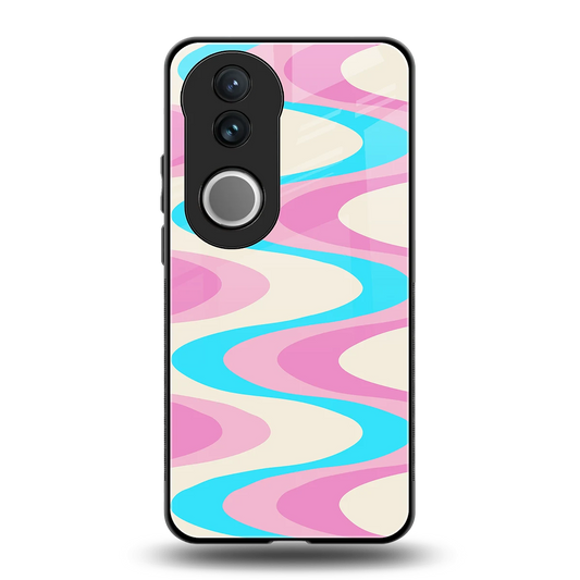 Psychedelic Zig back phone cover | glass case for vivo v50