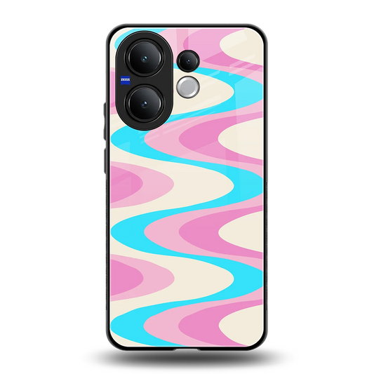 Psychedelic Zig back phone cover | glass case for vivo v60