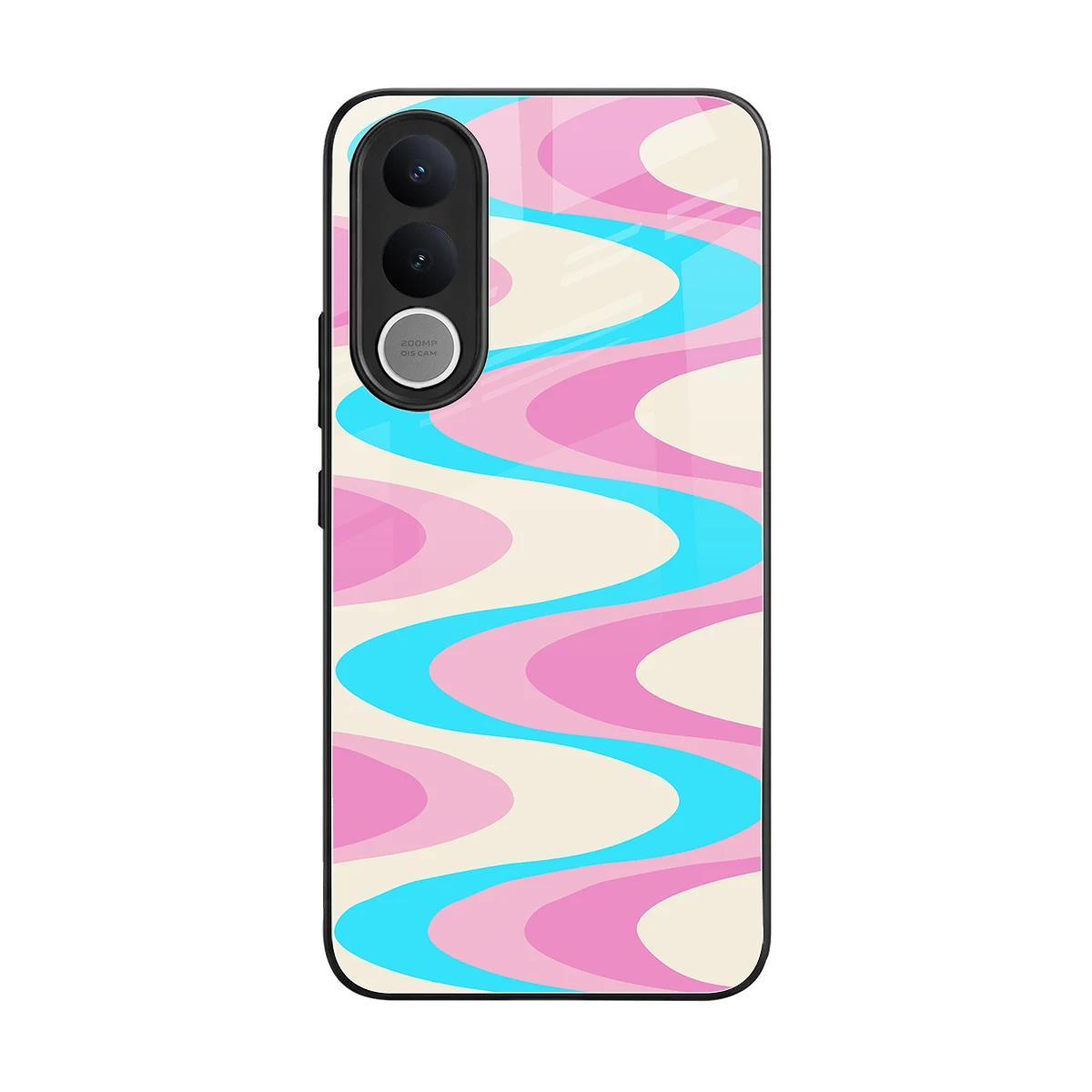 Psychedelic Zig back phone cover | glass case for vivo v70 fe
