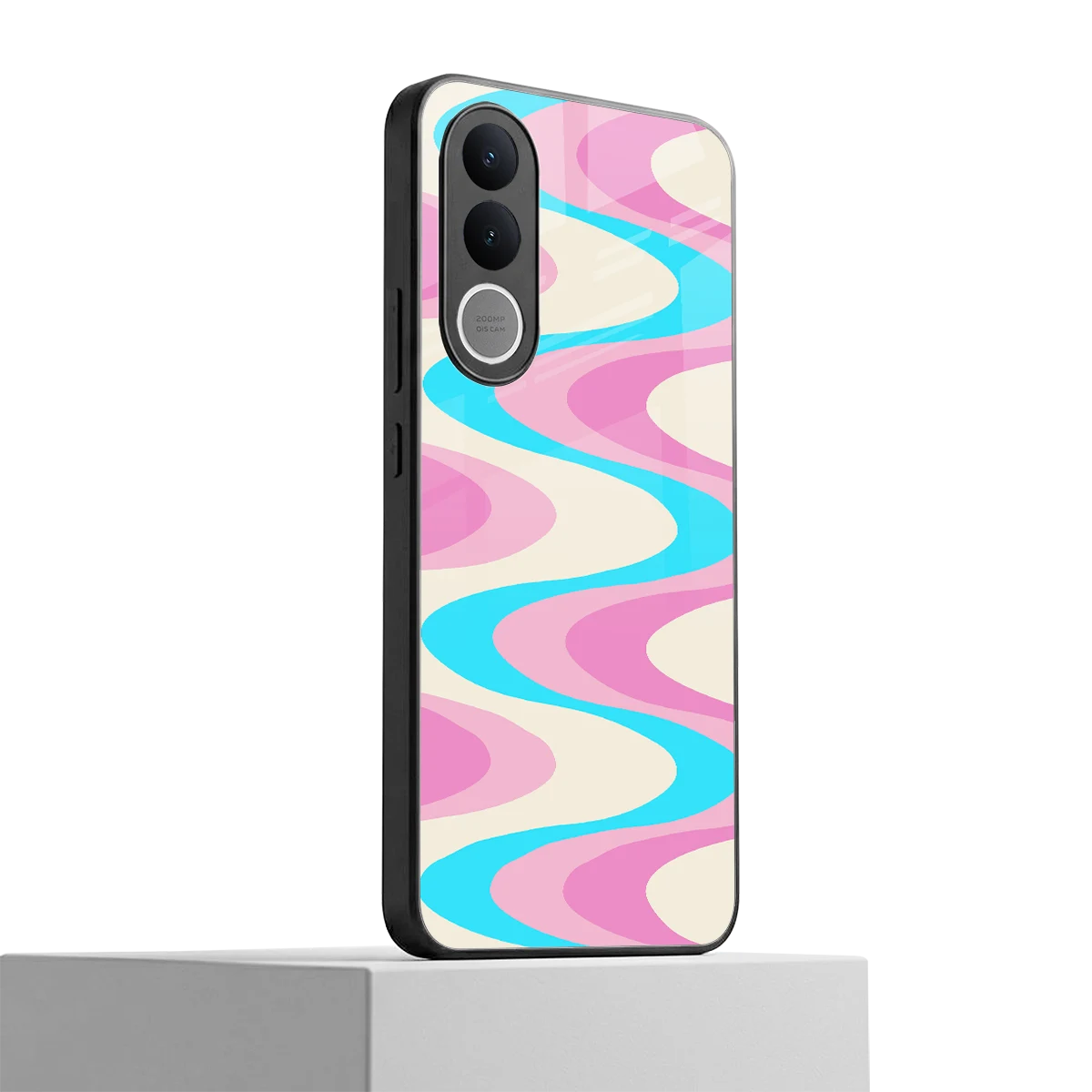 Psychedelic Zig vivo v70 fe mobile cover | shockproof glass phone case