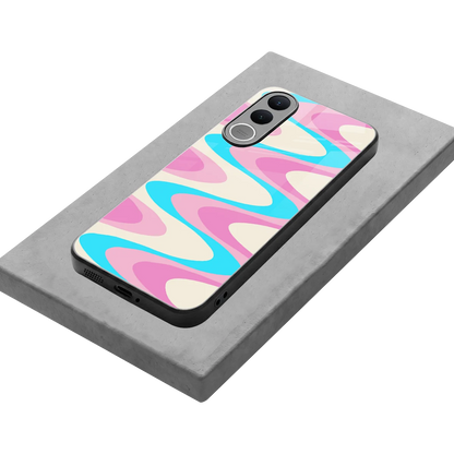Psychedelic Zig stylish phone case for vivo v70 fe | glossy glass and slim fit