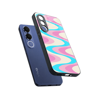 Psychedelic Zig sleek vivo v70 fe cover with tempered glass back and TPU edges