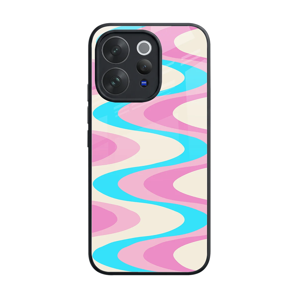Psychedelic Zig back phone cover | glass case for vivo v70