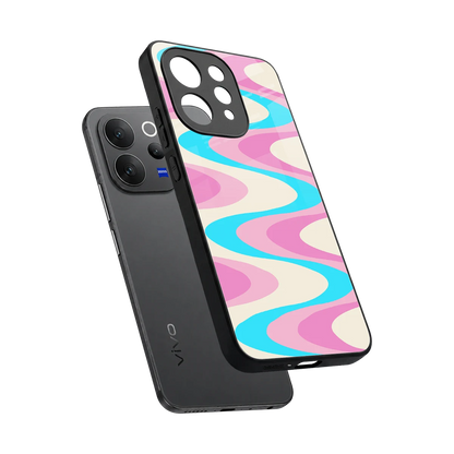 Psychedelic Zig sleek vivo v70 elite cover with tempered glass back and TPU edges