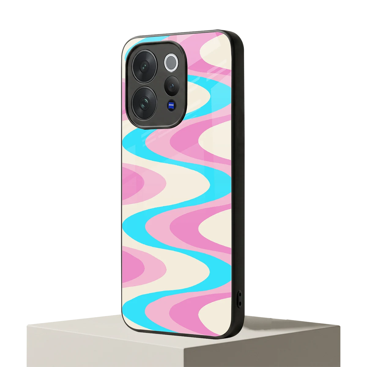 Psychedelic Zig vivo v70 mobile cover | shockproof glass phone case