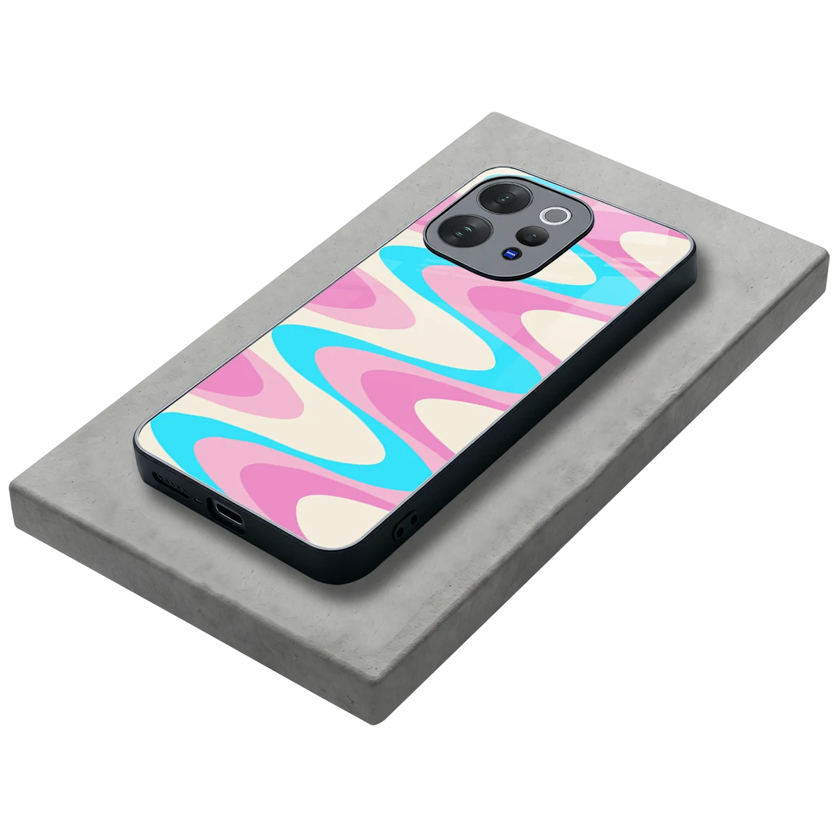 Psychedelic Zig stylish phone case for vivo v70 elite | glossy glass and slim fit