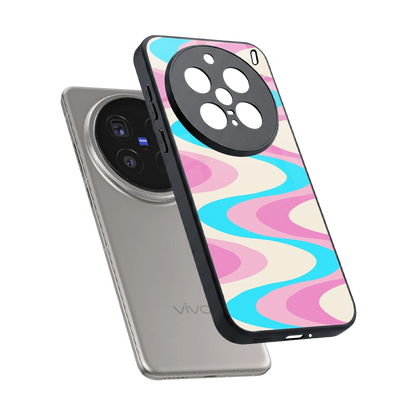 Psychedelic Zig sleek vivo x200 pro cover with tempered glass back and TPU edges