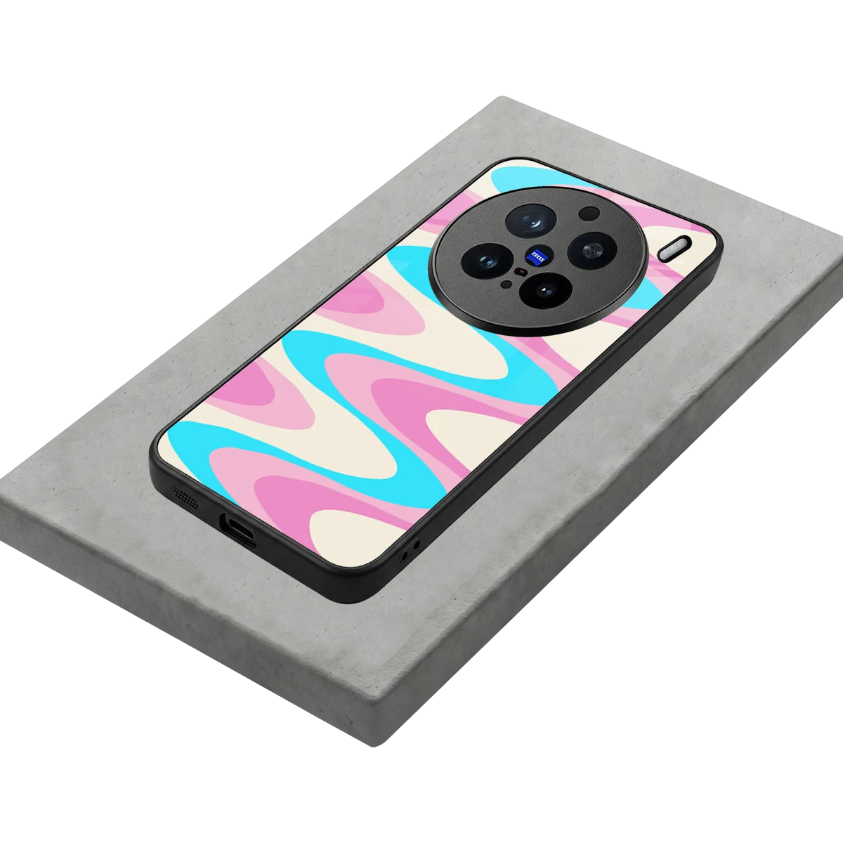 Psychedelic Zig stylish phone case for vivo x200 pro | glossy glass and slim fit