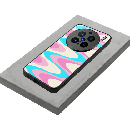 Psychedelic Zig stylish phone case for vivo x200 pro | glossy glass and slim fit