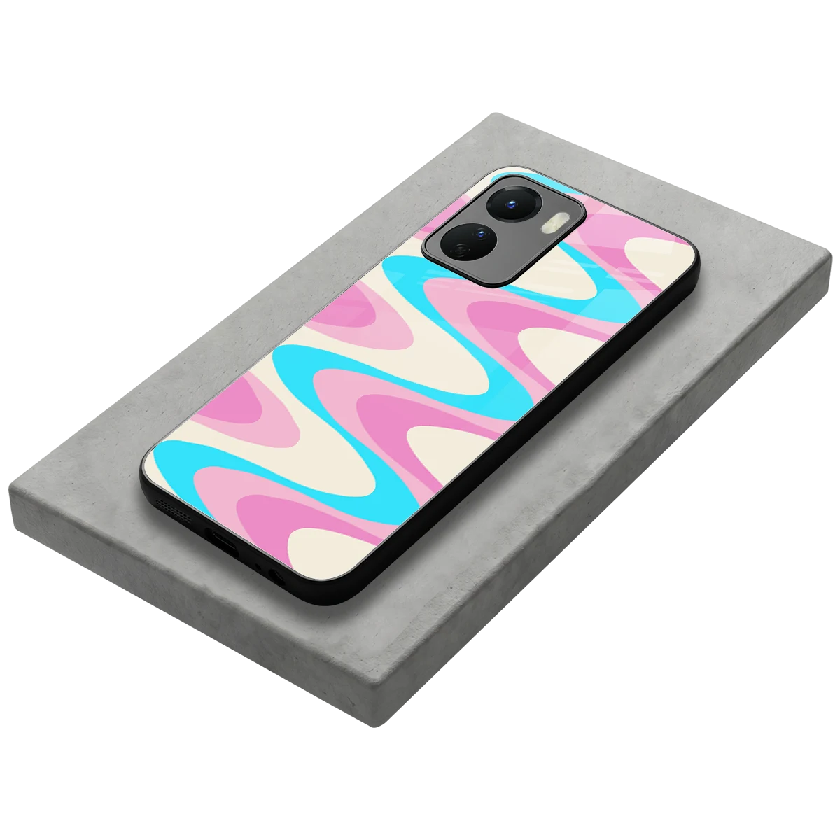 Psychedelic Zig stylish phone case for vivo y16 | glossy glass and slim fit