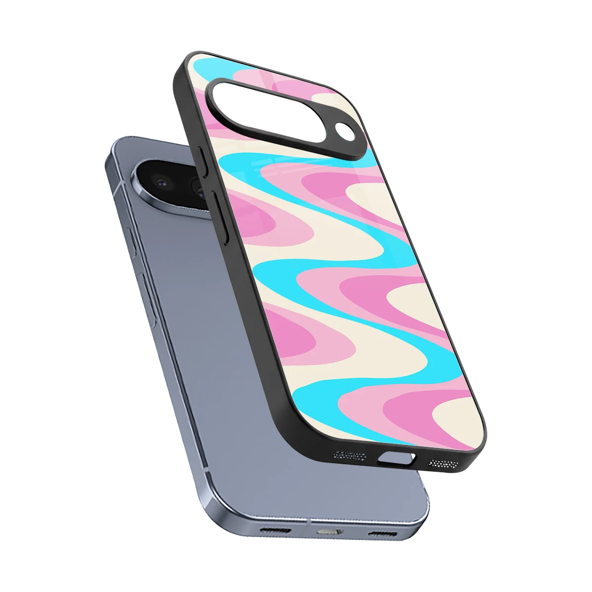 Psychedelic Zig sleek google pixel 10 cover with tempered glass back and TPU edges