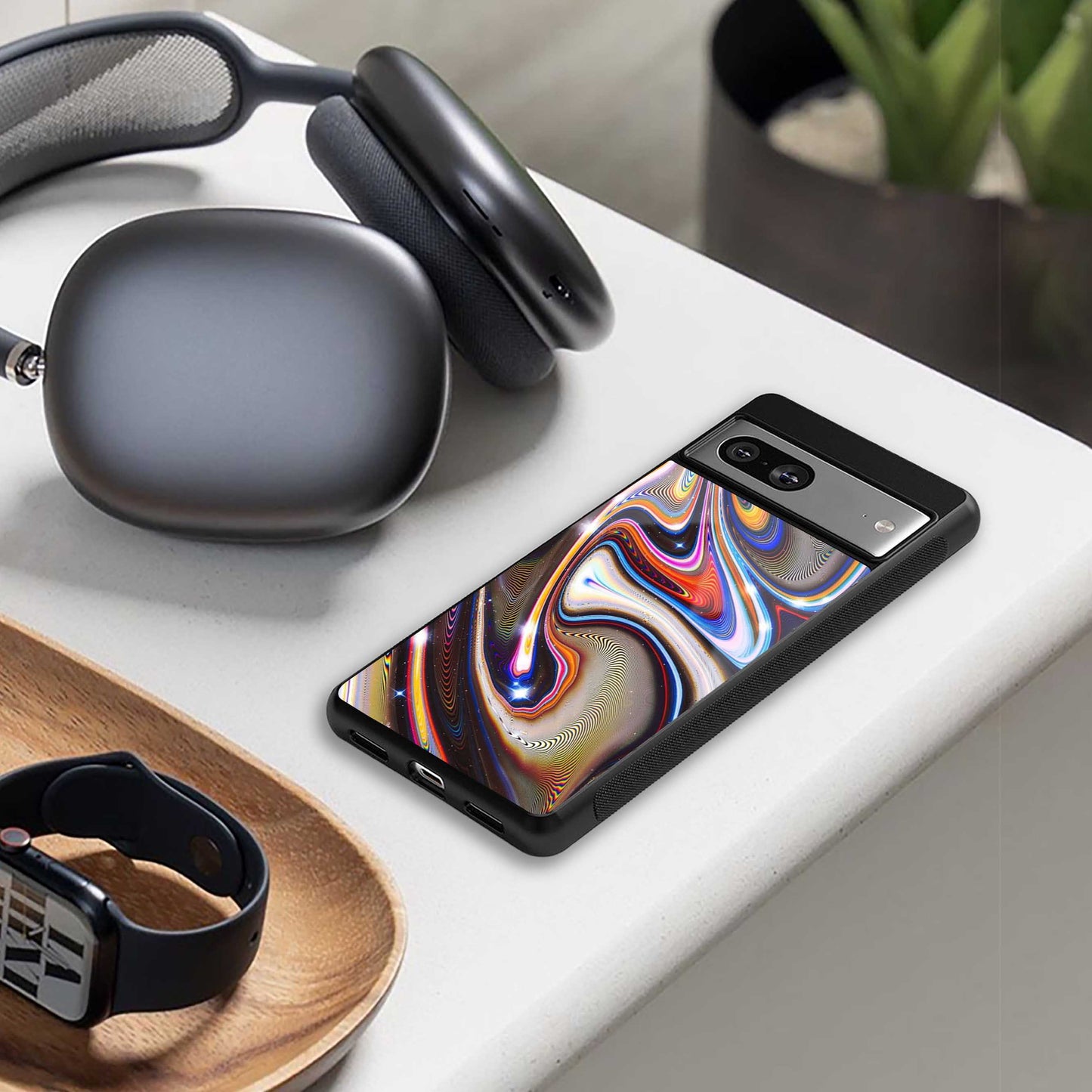 Psychedelic Marble Phone Case for Iphone 16 | Glass Case