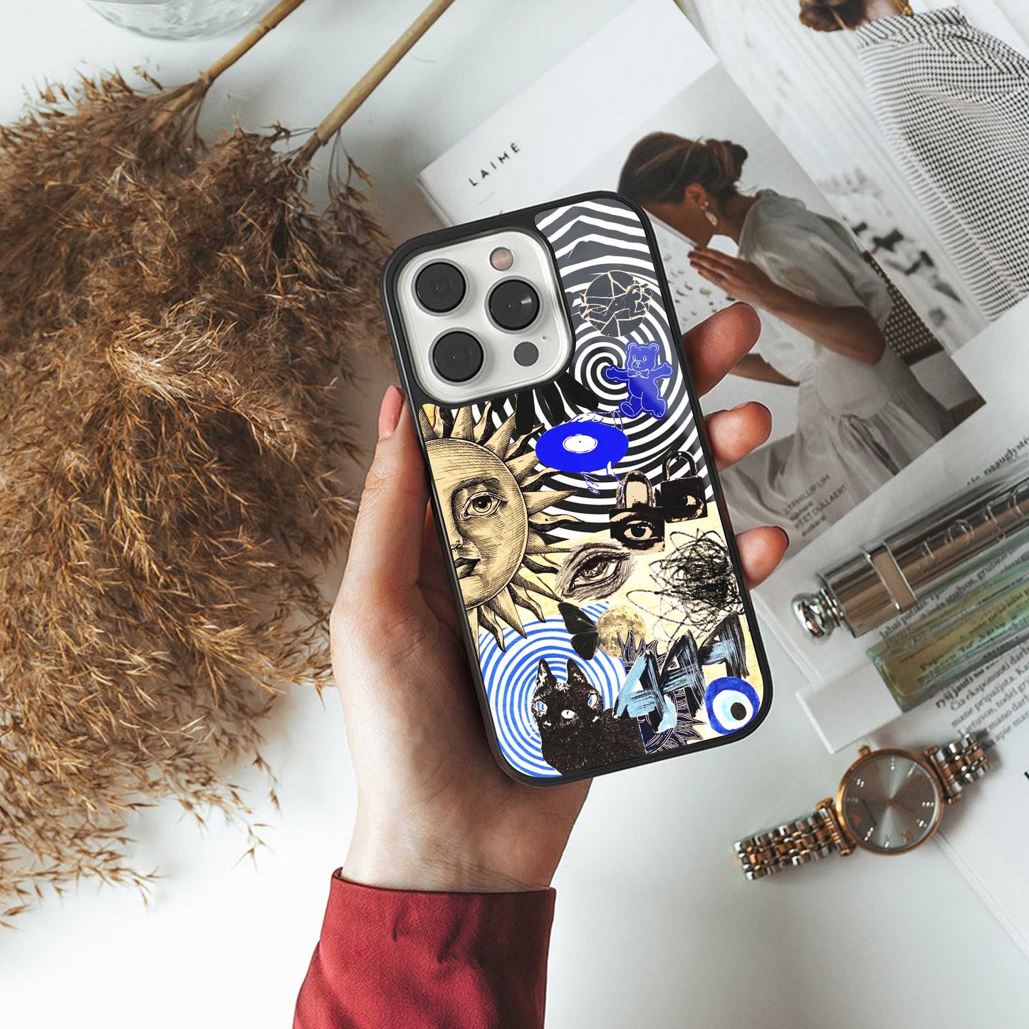 Psychedelic Vibes Phone Case for Iphone 16 | Glass Case