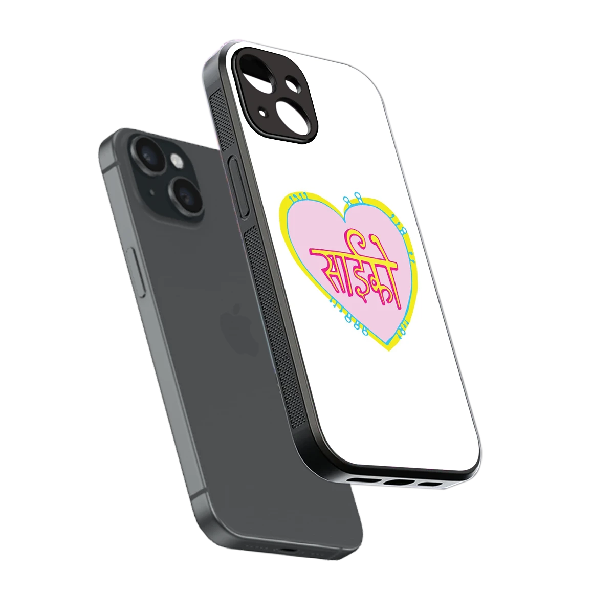 Psycho sleek iphone 14 cover with tempered glass back and TPU edges