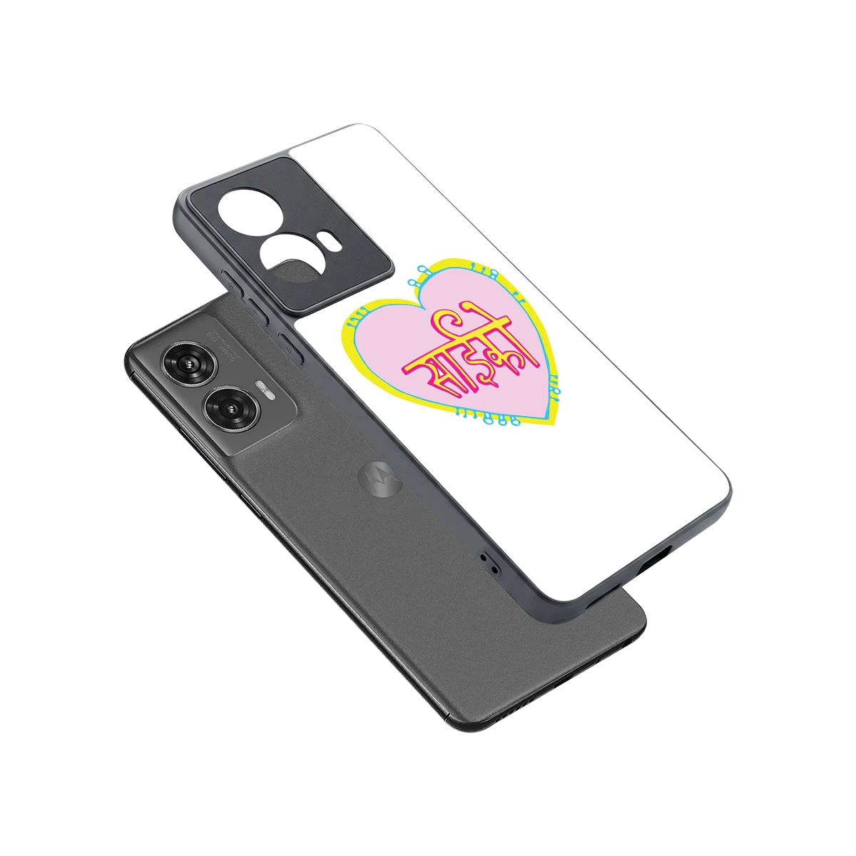 Psycho sleek motorola edge 50 fusion cover with tempered glass back and TPU edges