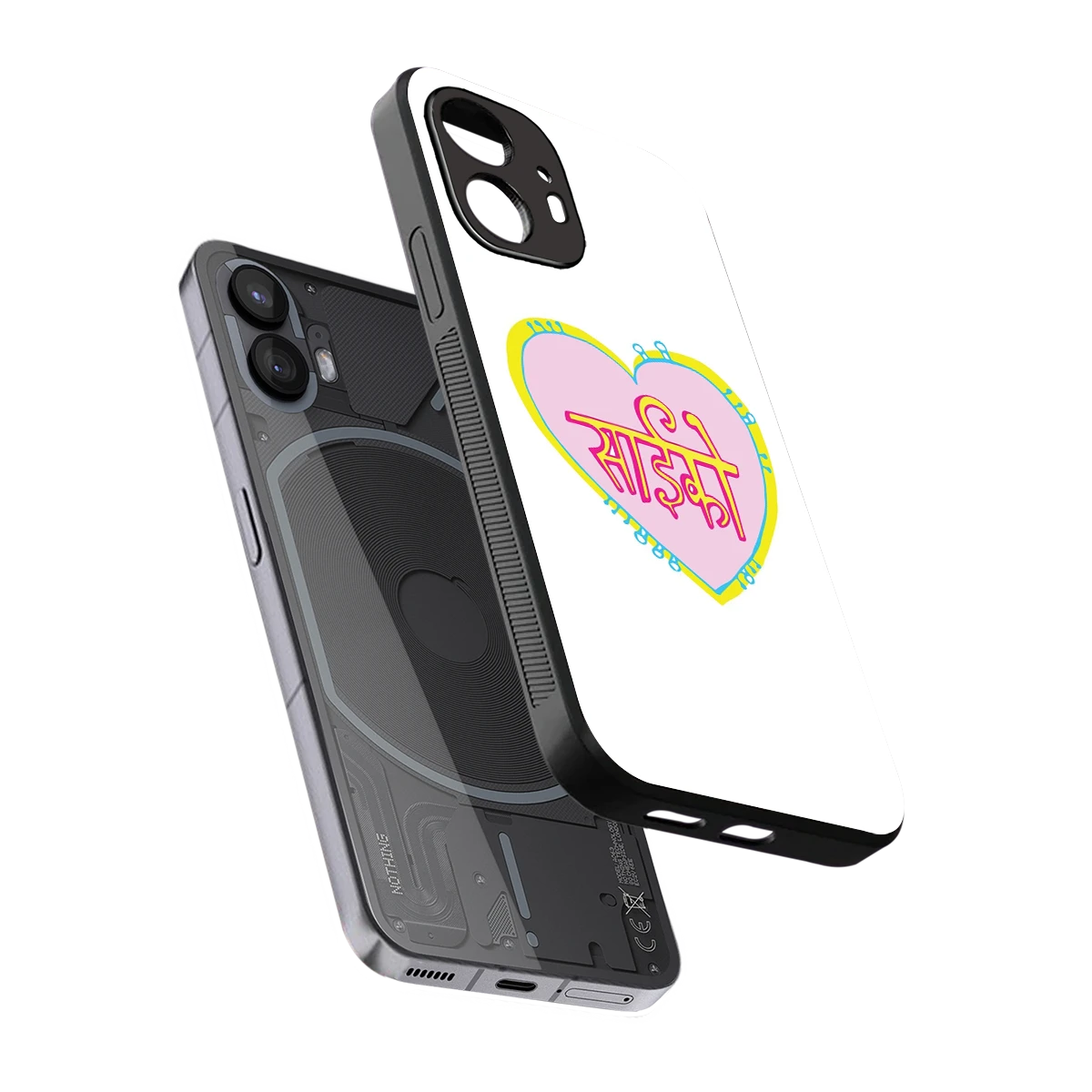 Psycho sleek nothing phone 2 cover with tempered glass back and TPU edges