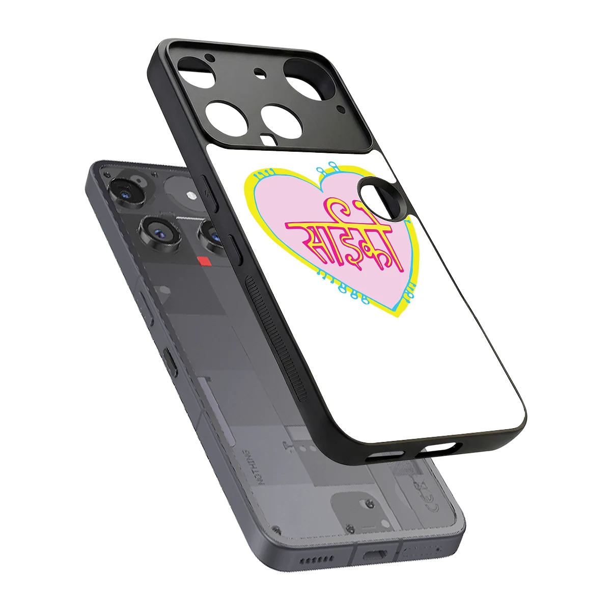 Psycho sleek nothing phone 3 cover with tempered glass back and TPU edges