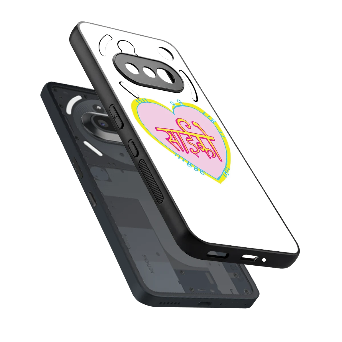 Psycho sleek nothing phone 3a cover with tempered glass back and TPU edges
