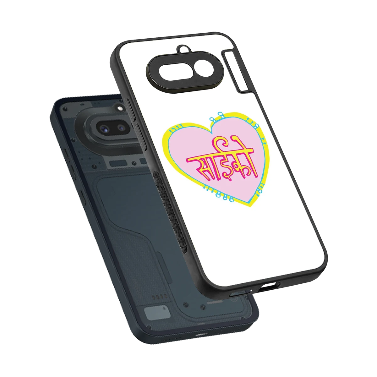 Psycho sleek nothing phone 4a cover with tempered glass back and TPU edges