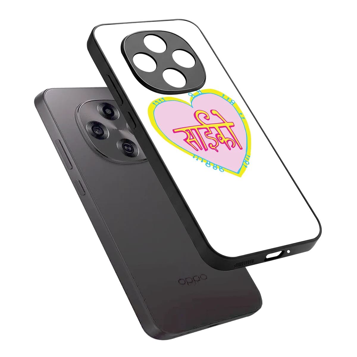 Psycho sleek oppo f31 pro 5g cover with tempered glass back and TPU edges