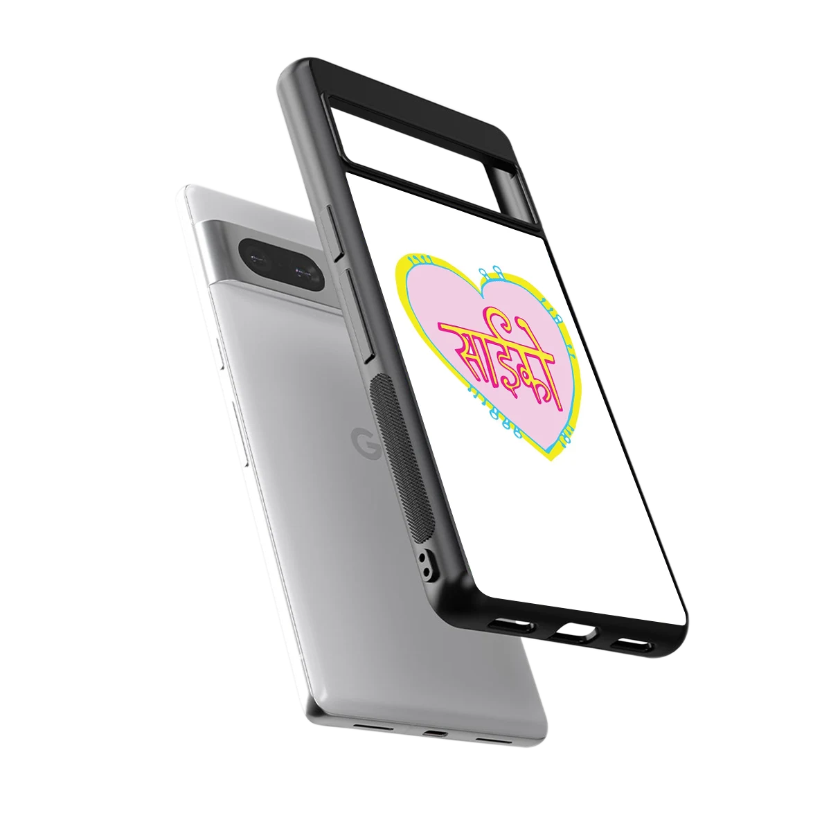 Psycho sleek google pixel 7a cover with tempered glass back and TPU edges