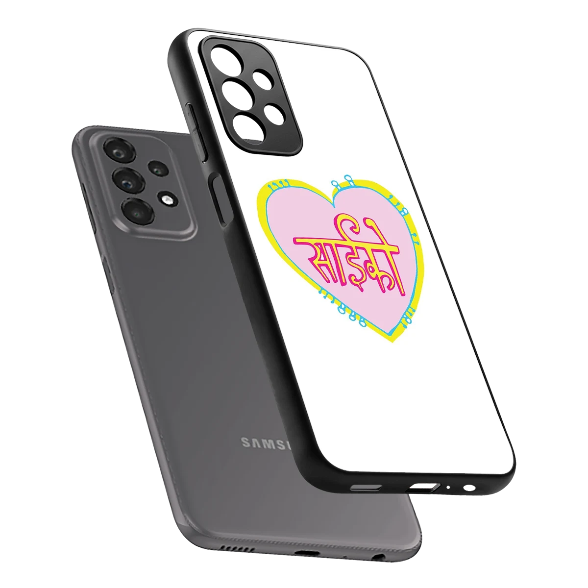 Psycho sleek samsung galaxy a23 cover with tempered glass back and TPU edges