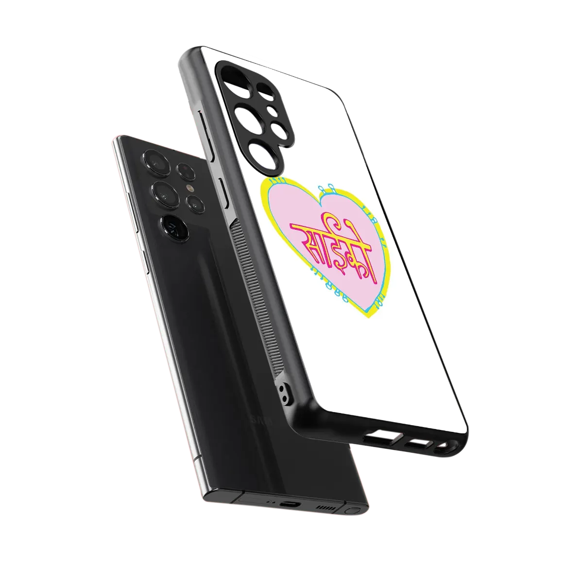 Psycho sleek samsung galaxy s25 ultra cover with tempered glass back and TPU edges