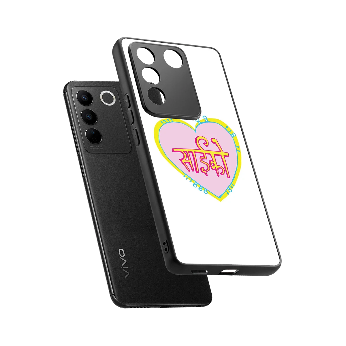 Psycho sleek vivo v27 5g cover with tempered glass back and TPU edges