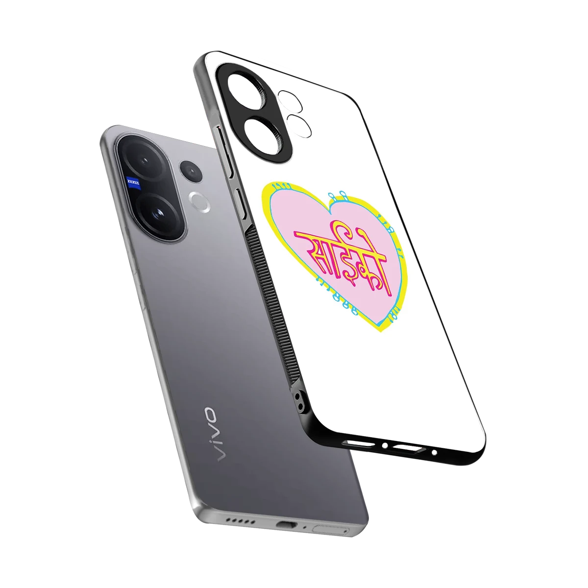 Psycho sleek vivo v60 cover with tempered glass back and TPU edges