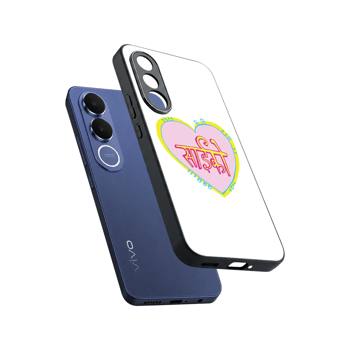 Psycho sleek vivo v70 fe cover with tempered glass back and TPU edges