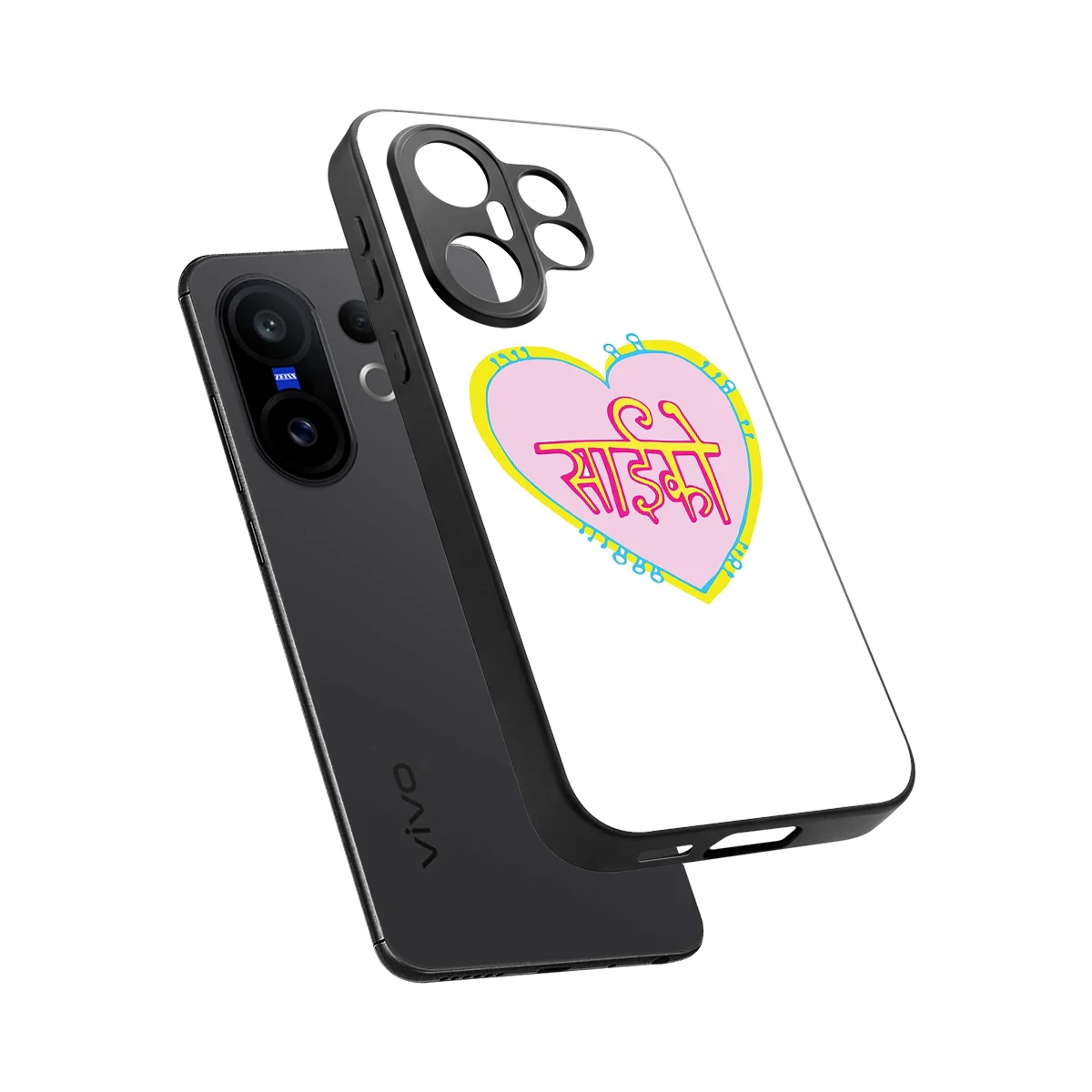 Psycho sleek vivo x200 fe cover with tempered glass back and TPU edges