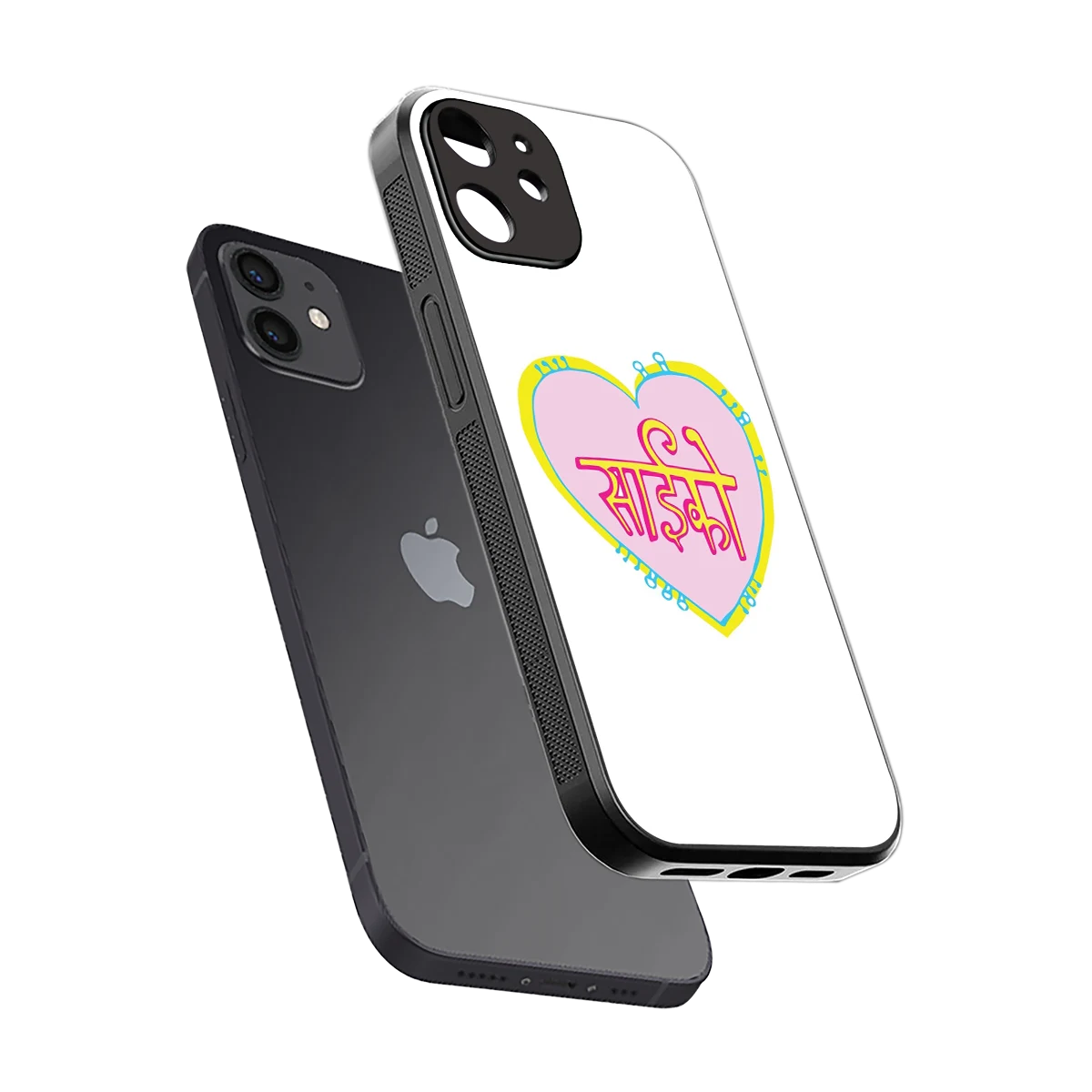 Psycho sleek iphone 12 cover with tempered glass back and TPU edges
