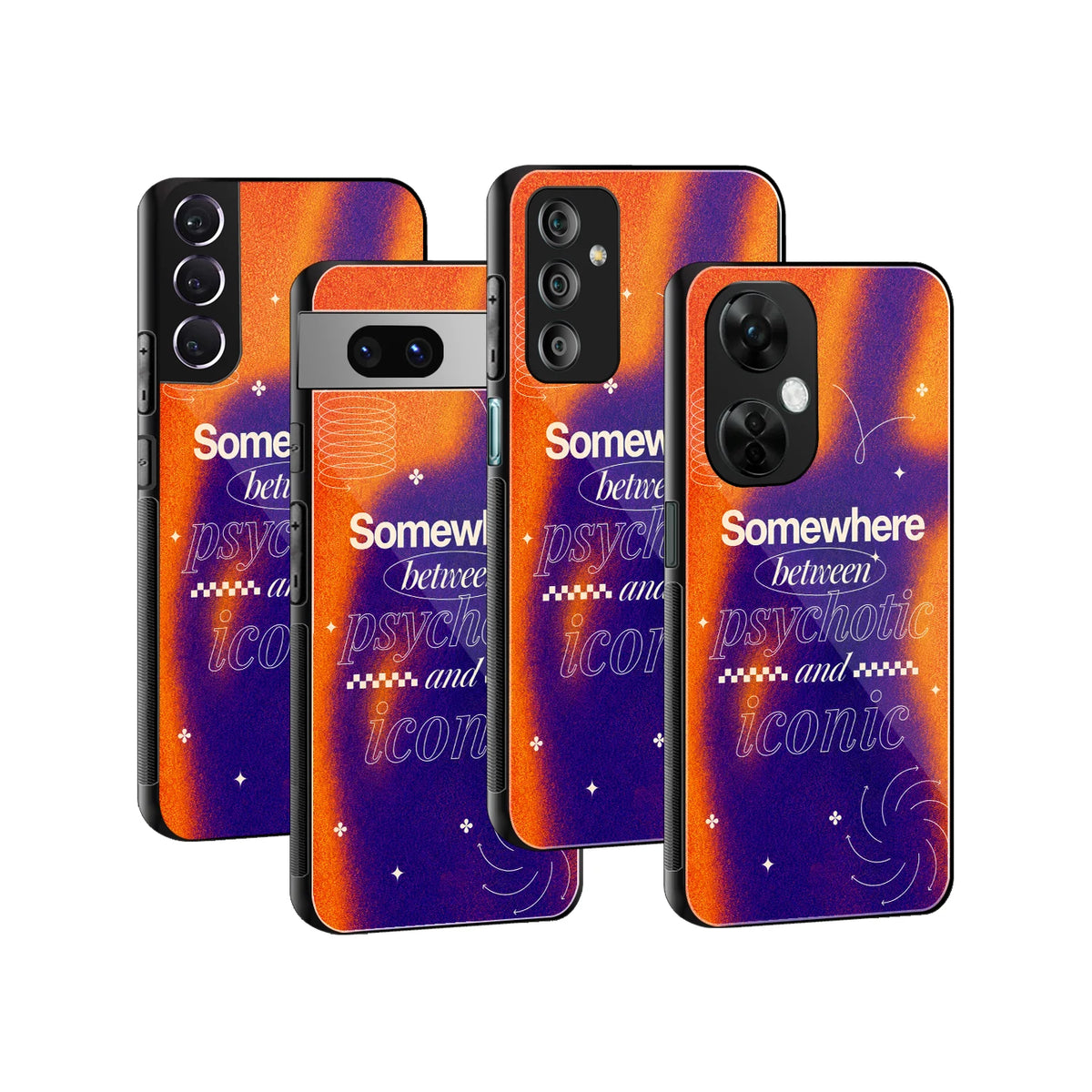 Stylish Glass Back Case for All Smartphones iPhone, Samsung, OnePlus, Pixel, Redmi, Oppo, Vivo, Motorola