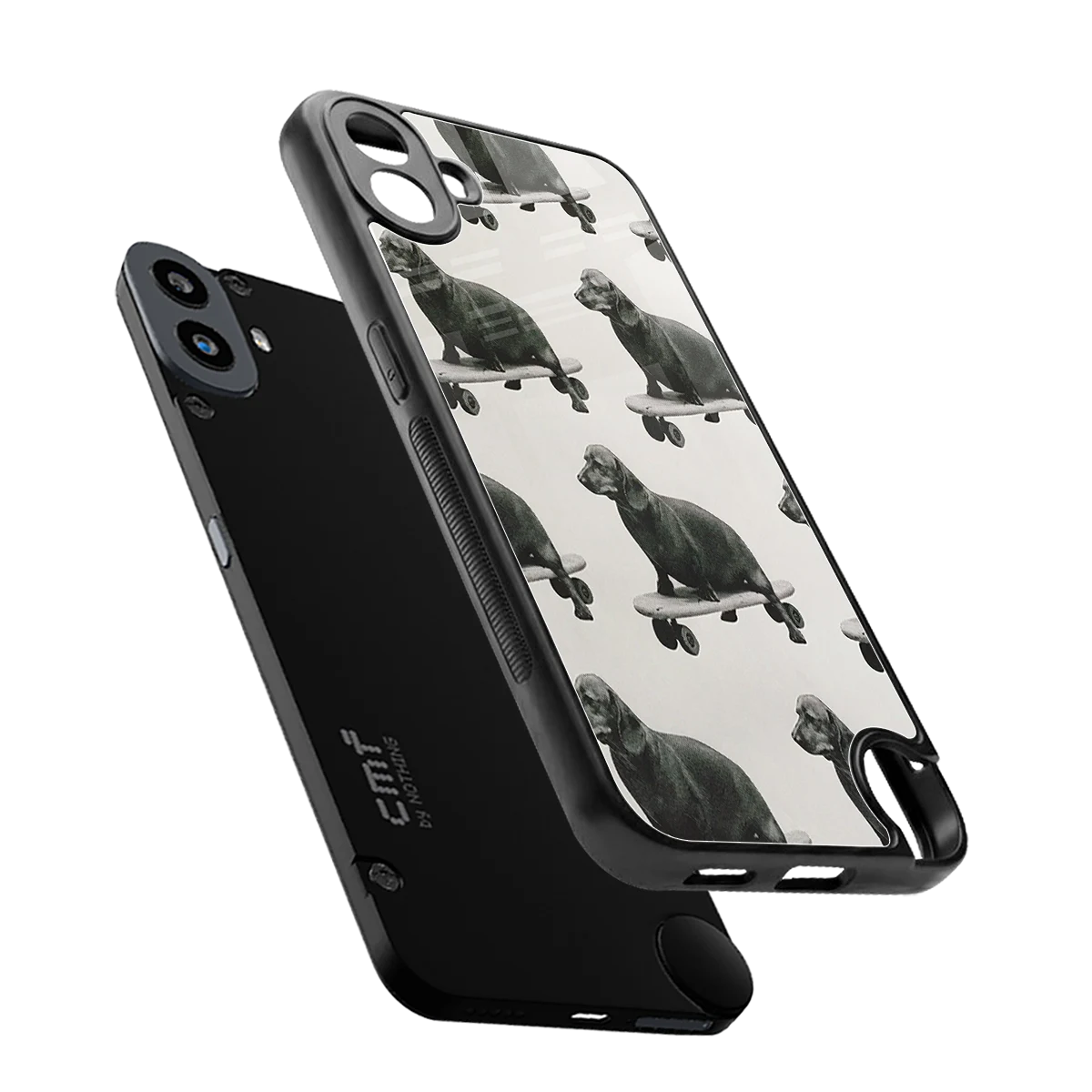 Pup Skater sleek cmf nothing phone 1 cover with tempered glass back and TPU edges