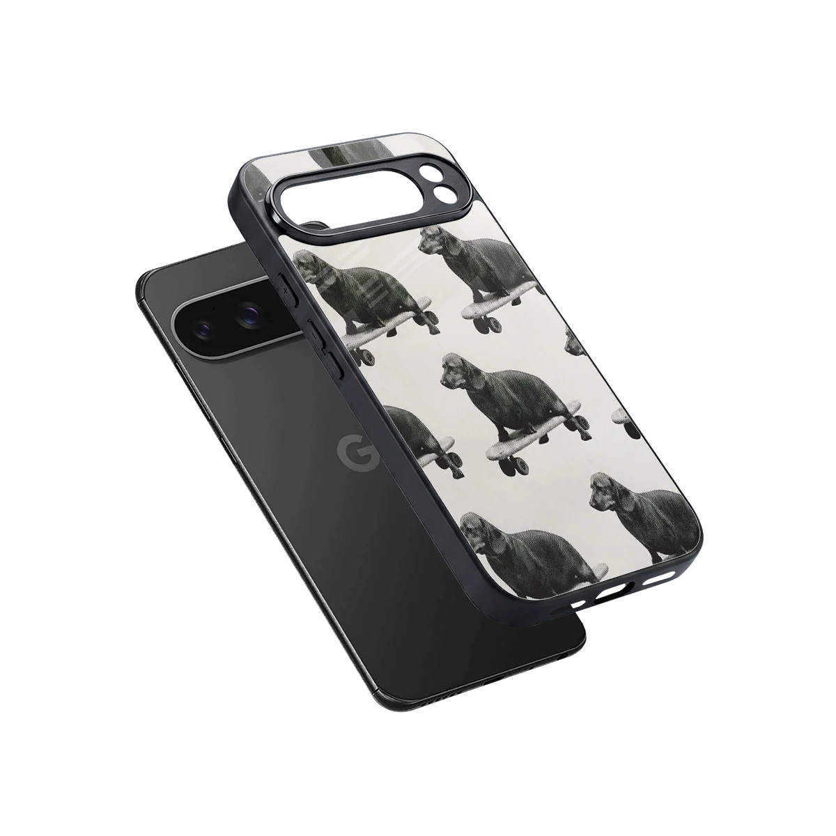 Pup Skater sleek google pixel 10 pro xl cover with tempered glass back and TPU edges