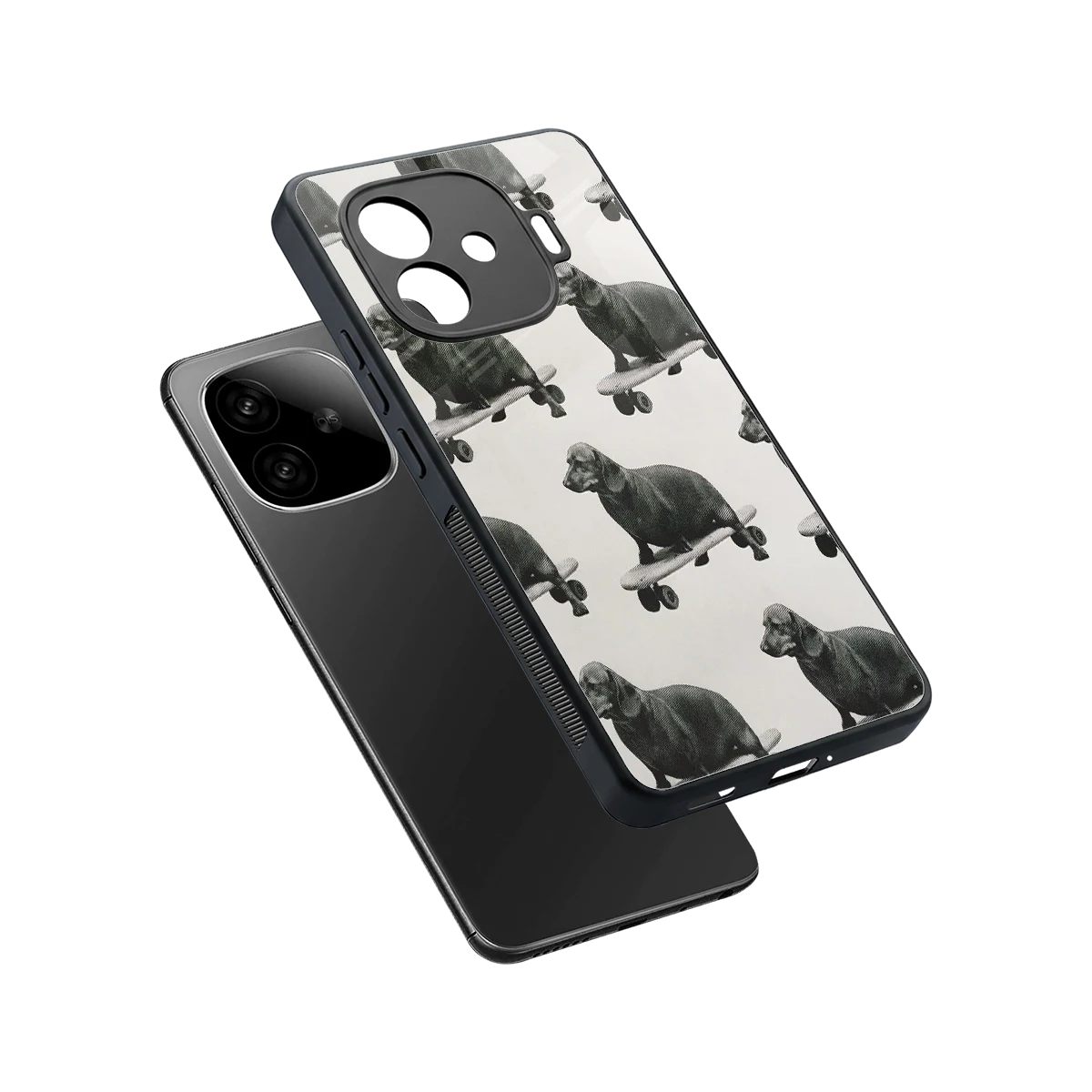 Pup Skater sleek iqoo neo 10r 5g cover with tempered glass back and TPU edges