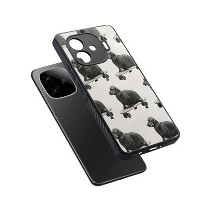 Pup Skater sleek iqoo neo 10r 5g cover with tempered glass back and TPU edges