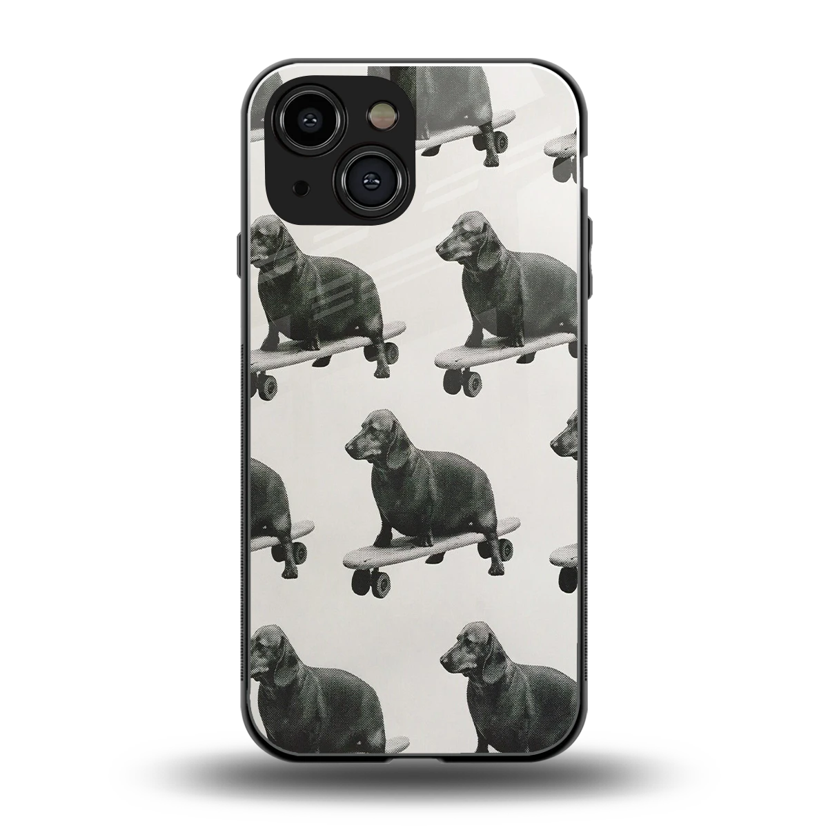 Pup Skater back phone cover | glass case for iphone 13 mini