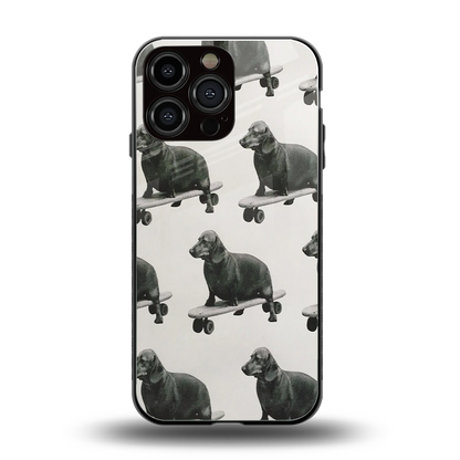 Pup Skater back phone cover | glass case for iphone 14 pro max
