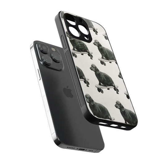 Pup Skater sleek iphone 13 pro cover with tempered glass back and TPU edges