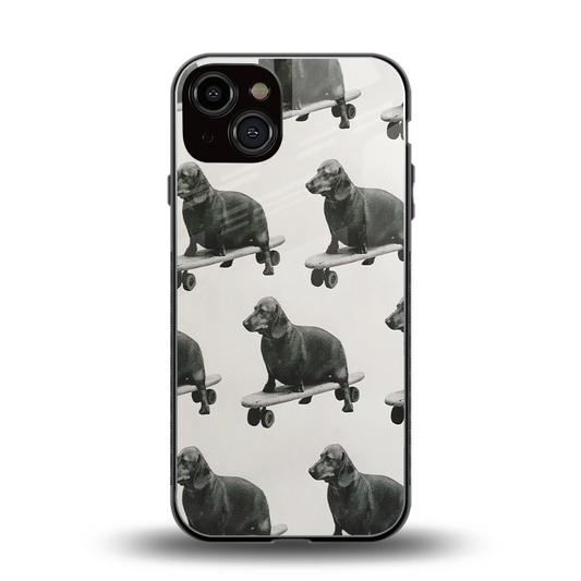 Pup Skater back phone cover | glass case for iphone 14