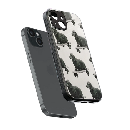 Pup Skater sleek iphone 14 cover with tempered glass back and TPU edges