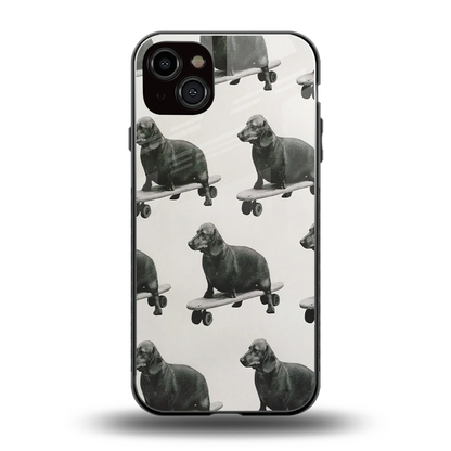 Pup Skater back phone cover | glass case for iphone 14 plus