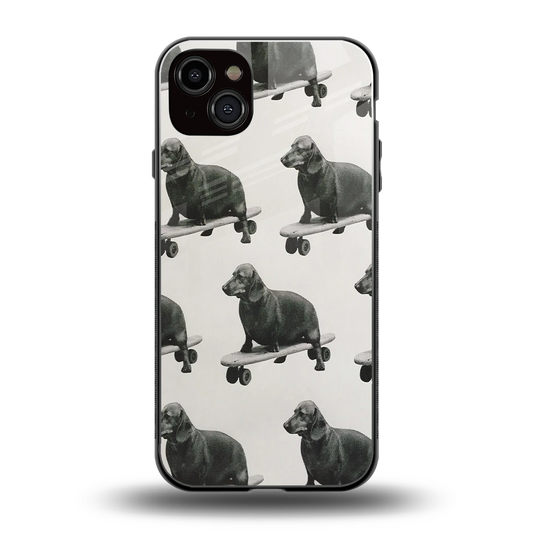Pup Skater back phone cover | glass case for iphone 14 plus