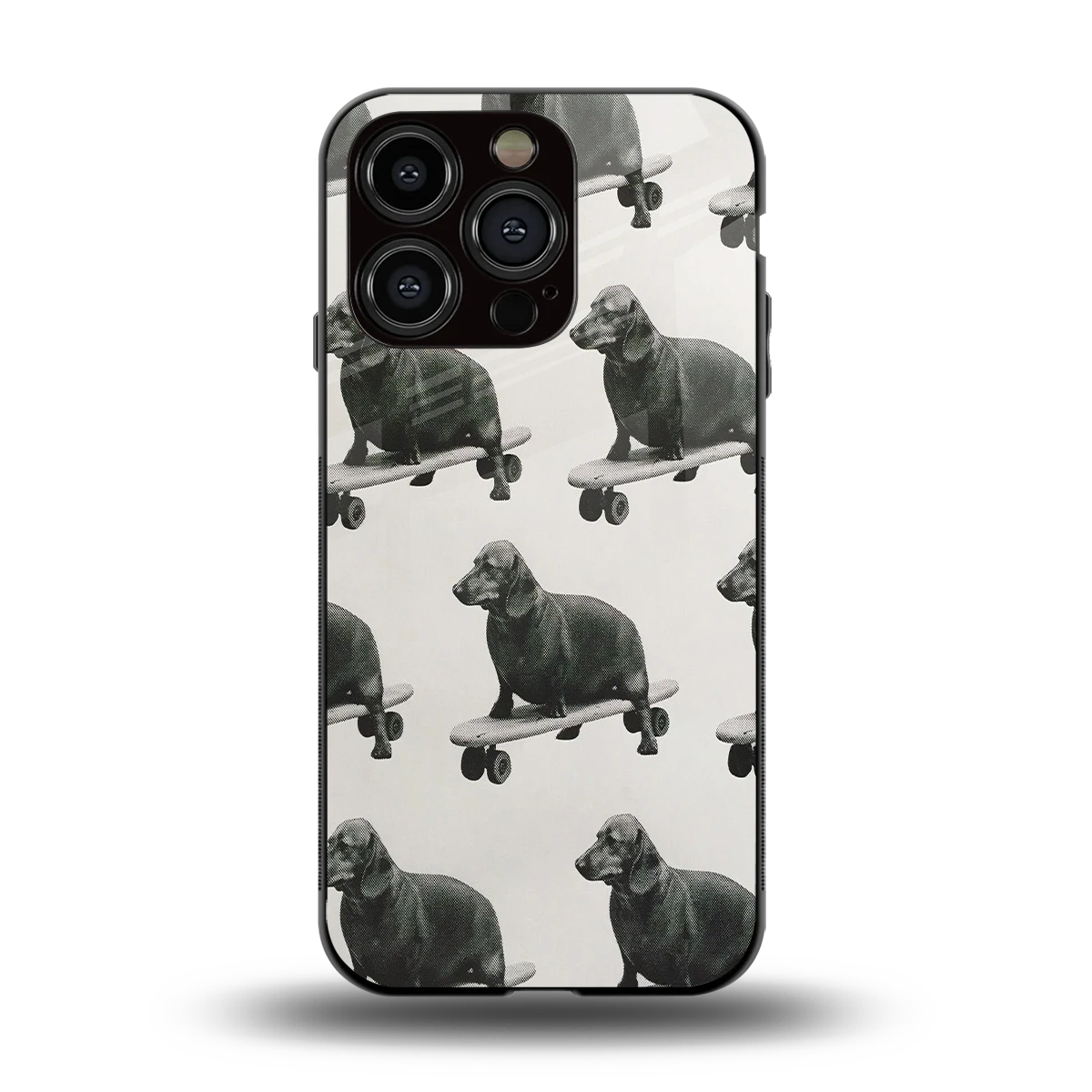 Pup Skater back phone cover | glass case for iphone 15 pro
