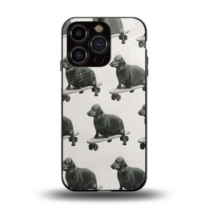 Pup Skater back phone cover | glass case for iphone 15 pro